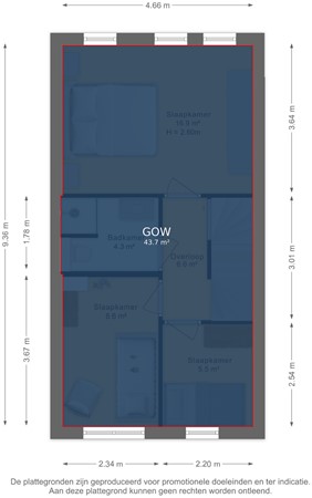 Plattegrond - J.I. Sandersestraat 70B, 4388 EG Oost-Souburg - Eerste verdieping - markings.jpg